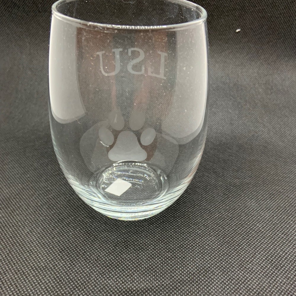 LSU stemless wine glass